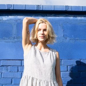 Not Perfect Linen checked smock dress. Size M.